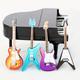 1pc Dollhouse Guitar Toys Musical Instrument Model Dolls House Decor