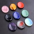 1pc Stones Oval Worry Stone 7 Chakra Crystals Natural Crystal Pocket Palm Stone For Energy Yoga, Meditation, Christmas Decorations