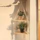 1pc Triangular Wooden Shelf, Wall Hanging Decorative Floating Shelves, Bohemian Wooden Beads And Cotton Rope Plants Candle Storage Rack For Living Room Bedroom Room Decoration, Home Decor