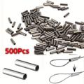 500pcs Copper Tube Connectors: Single Barrel Crimping Sleeves For Fishing Line Wire Leader - Fishing Tackle