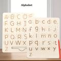 Wooden Letters Practicing Board, Double-sided Alphabet Tracing Tool Learning To Write Abc Educational Toy Game, Fine Motor Montessori Gift For Preschool Kids Boys Girls