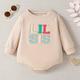 Baby Girls Cute Sister Embroidered Twin Bodysuit, Infant Toddler Lil Sis Letter Long Sleeve Onesie, Baby Clothes