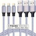 3-pack 10ft/3m Nylon Braided Usb Charging Cable For Iphone Charger Usb-a To 8 Pin Cable High Speed Transfer Cord Compatible With Iphone 14/13/12/11 Pro Max/xs Max/xr/xs/x/8/ipad/airpods