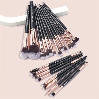 TEMU Makeup Brush Set, 20 Pcs Professional Makeup Brushes Foundation Eyeshadow Blush Brush, Travel Kabuki Blending Concealers Face Powder Eye Make Up Brushes Set Kit For Makeup Beginner Artist Lover