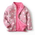 Baby Girls' Leopard Heart Printed Fleece Jacket Winter Warm Coat