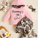 Baby Girls Casual Baby Mommy's Little Girl Camouflage Hooded Sweater + Hairband Three-piece Set