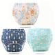 3pcs Pattern Potty Training Pants, 6-layer Breathable Cotton Gauze 4 Seasons Baby Cloth Diapers, Children's Diaper Pants, Washable Diaper Pants
