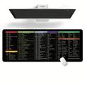 1pc Computer Function Shortcut Key Mouse Pad, Non-slip Mouse Pad, Large Thickened Keyboard Table Mat, 30*80*2cm/11.8*31.5*0.78inch Desk Storage Organization