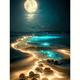 1pc 5d Artificial Diamond Painting Kit, Diamond Art For Adults Beginners, Dream Beach Dream Starry Sky, 5d Full Round Diamond Painting For Gift Home Wall Decor, 30x40cm/11.8x15.7inch