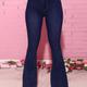 Plus Size High Waist Button Fly Flared Leg Jeans, Women's Plus Casual Solid Flared Leg Jeans