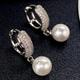 Vintage Elegant Freshwater Pearl Drop Earring 925 Silver Plated Zircon Ear Jewelry For Women Romantic Wedding Bridal Jewelry