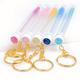 5pcs Sparkling Eyelash Brushes Crystal Lash Mascara Wands In Tubes With Keychain Disposable Eyebrow Spoolies