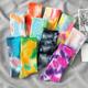 1pair Unisex Street Style Gradient Color Tie-dye Fashion Street Style Crew Socks, Cotton Socks, Casual Sports Socks, Skateboard Socks For Men Women