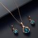 Water Drop Shape Pendant Necklace & Drop Earrings Set For Women & Girls