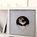 Felt Cat Cave With Cushion, Semi-enclosed 4 Seasons Universal Foldable Cat Nest, Removable And Washable Cat Bed