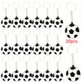 12pcs/20pcs Football Shaped Keychain, Pvc Soft Rubber Charm Key Ring Bag Pendant Birthday Gifts Holiday Gifts