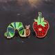 Cute Strawberry Worm Metal Pin Badge For Clothes, Backpack, Hat - Perfect Holiday Party Gift For Boys And Girls