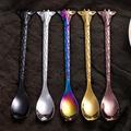 1/5pcs Giraffe Stainless Steel Dessert Spoon & Fork, Cute Animal Fruit Fork Mixing Spoon, Tableware