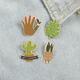 Cartoon Creative Green Plant Shape Brooch Jewelry Cactus Leaves Palm Brooch Accessories Badge