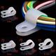 100pcs Nylon White Cable Clip Wire Clamp, R6.4 R8.4 R10.4 R13.2 Cable Wire Fixing Clip Wire Buckle, Plastic Wire Card Buckle, Harness Wire Crimping Card