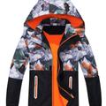 Boys Camouflage Splicing Rain Jacket For Kids Waterproof Coat With Removable Hood Lightweight Hooded Fleece Lined Raincoats Windbreakers