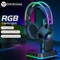 Onikuma Gaming Headset: Rgb Aluminum Frame, Surround Sound, Compatible With Pc & Mobile - Get Superior Audio Quality Now!