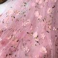 3d Embroidered Floral Pattern Tulle Fabric, Lace Fabric For Diy Dress Making And Crafts Making