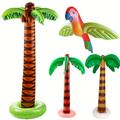 1pc, Tropical Hawaiian Coconut Palm Tree Balloon With Flamingo And Birds - Perfect For Luau Wedding, Summer Beach Birthday Party Decor, And Hawaii Theme Party Supplies