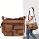 1pc Men's Shoulder Bag, New Canvas Men's Shoulder Bag, Large Capacity Multi-layer Sling Bag, Travel Fashion Bag