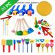 30 Diy Early Education Art Graffiti Roller Printing Brush Paint Sponges, Early Learning Paint Brushes Easter Gift