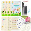 Copy Book Magic Practice Children's Book Reusable Free Wipe Children's Toy Writing Sticker English Copy Book Practice Parent-child Education Children's Copy Book Suitable For Boys And Girls