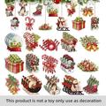 30pcs, Festive Wooden Christmas Decorations - Santa Claus, Elk, And Snowman Bells For Outdoor Parties And Gifts (with Rope)