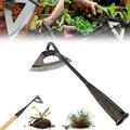 1pc, All-steel Hardened Hollow Hoe, Handheld Weeding Rake, Planting Vegetable Farm Garden Agriculture Tool Weeding Accessories