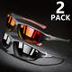 2pcs Fashion Polarized Sports Glasses For Men, Uv Protection Glasses For Driving Cycling Fishing