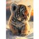 1pc 5d Diy Diamond Painting Kits Tiger Animals Full Round Drills Mosaic Cross Stitch Embroidery Art Handicrafts Home Decor, 20x30cm/7.9x11.8inch, Frameless