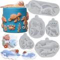 1pc, 3d Silicone Mermaid Ocean Animal Chocolate Mold - Create Delicious Candy And Fondant Treats With Marine Life Designs