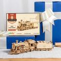 3d Wooden Puzzle, 1:80 Scale Mechanical Train Model Kits, Brain Teaser Puzzles, Vehicle Building Kits, Unique Gift On Birthday Christmas Day