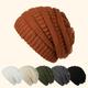 1pc Soft Slouchy Knit Winter Beanie, Knitted Hats For Women & Men, Winter Holiday Gifts