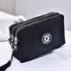 Triple Zipper Clutch Coin Purse, Nylon Lightweight Wristlet Wallet, Casual Portable Cell Phone Bag