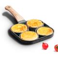 1pc Household Non-stick Omelette Pot Egg Dumpling Pot Hamburger Steak (4 Holes) Breakfast Pot Induction Cooker Small Frying Pan