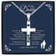 1pc Stainless Steel Chain Minimalist Men's Day Gift Cross Necklace For My Dad