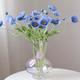 1pc Simulation Plastic Artificial Flower, Romantic Blue Plastic Flower For Home Decoration