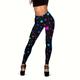 Women's Black Leggings With Star Pattern For Sports, Fitness, Yoga, And Running - Comfortable And Stylish Activewear