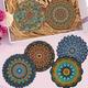 6pcs Mandala Flower Coaster Heat Insulation Mat Coaster Anti-scalding Dining Table Mat Pad Plate Coaster, Drink Coaster, Non-slip Placemat