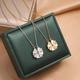1pc Heart Shaped 4 Leaf Clover Stainless Steel Pendant Necklace Jewelry Zircon Clavicle Chain Gifts Openable Choker Jewelry