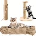 33/50/66ft Cat Scratching Rope Jute Rope For Cats, 4/5/6mm Natural Sisal Rope Hemp Rope For Scratching Post Tree Replacement Furniture Protector