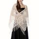 Floral Lace Hollow Scarf Shawl Elegant Embroidery Tassel Wrap Women Wedding Bridal Shawl Party Prom Dress Wrap