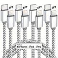 [mfi Certified]usb C To For Iphone Cable 1 Pack 6ft Charger Cable Nylon Braided Type C For Iphone Charger Cable Fast Charging Compatible With Iphone 14/13/12/11 Pro Max Gray And White