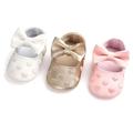 Cute Bowknot Mary Jane Shoes For Baby Girls, Comfortable Lightweight Non Slip Soft Flat Sole Shoes For Indoor Outdoor Party, All Seasons