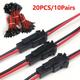 10/20pcs Long Sm Connector Terminal Wire Plug, Male To Female Splice Wire Connectors, Red And Black Wire Led Downlight Ceiling Lamp, 10pairs